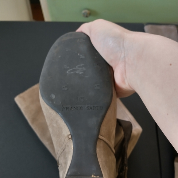 Franco Sarto Hidden Wedge tall boots, buckle, suede, sz 9 - Picture 6 of 12